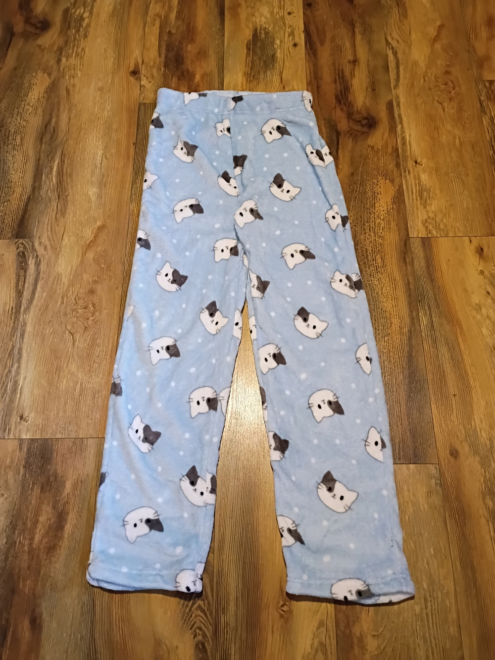 New Without Tags Bobbie Brooks Light Blue Cat Print Pajama Pants